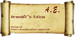 Arendás Edina névjegykártya
